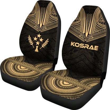 Kosrae Car Seat Cover - Kosrae Flag Polynesian Chief Tattoo Gold Version