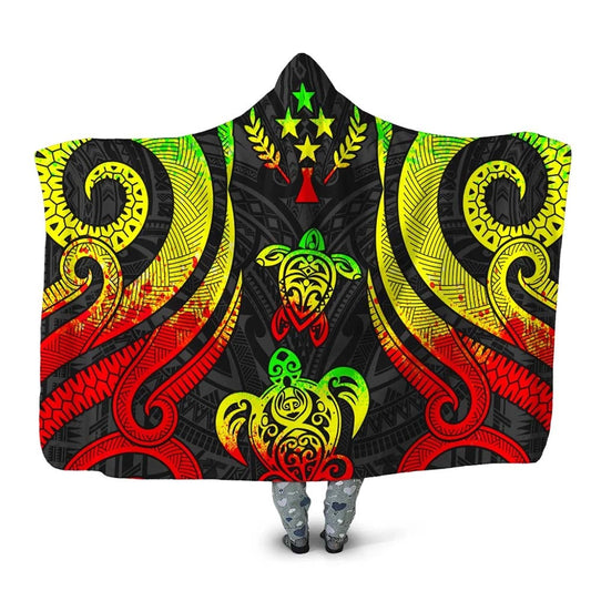 Kosrae Hooded Blanket - Reggae Tentacle Turtle