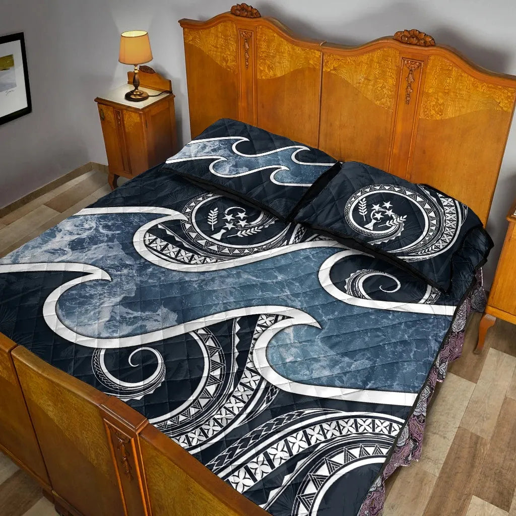 Kosrae Islands Polynesian Quilt Bed Set - Ocean Style