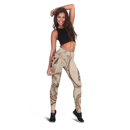Kosrae Legging - Hibiscus Flowers Vintage Style