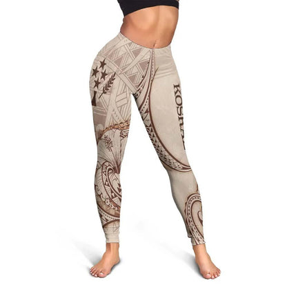 Kosrae Legging - Hibiscus Flowers Vintage Style