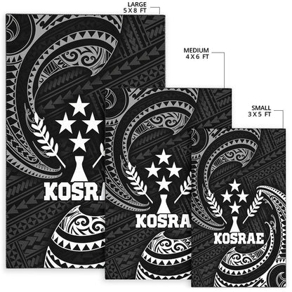 Kosrae Micronesia Area Rug - White Tribal Wave