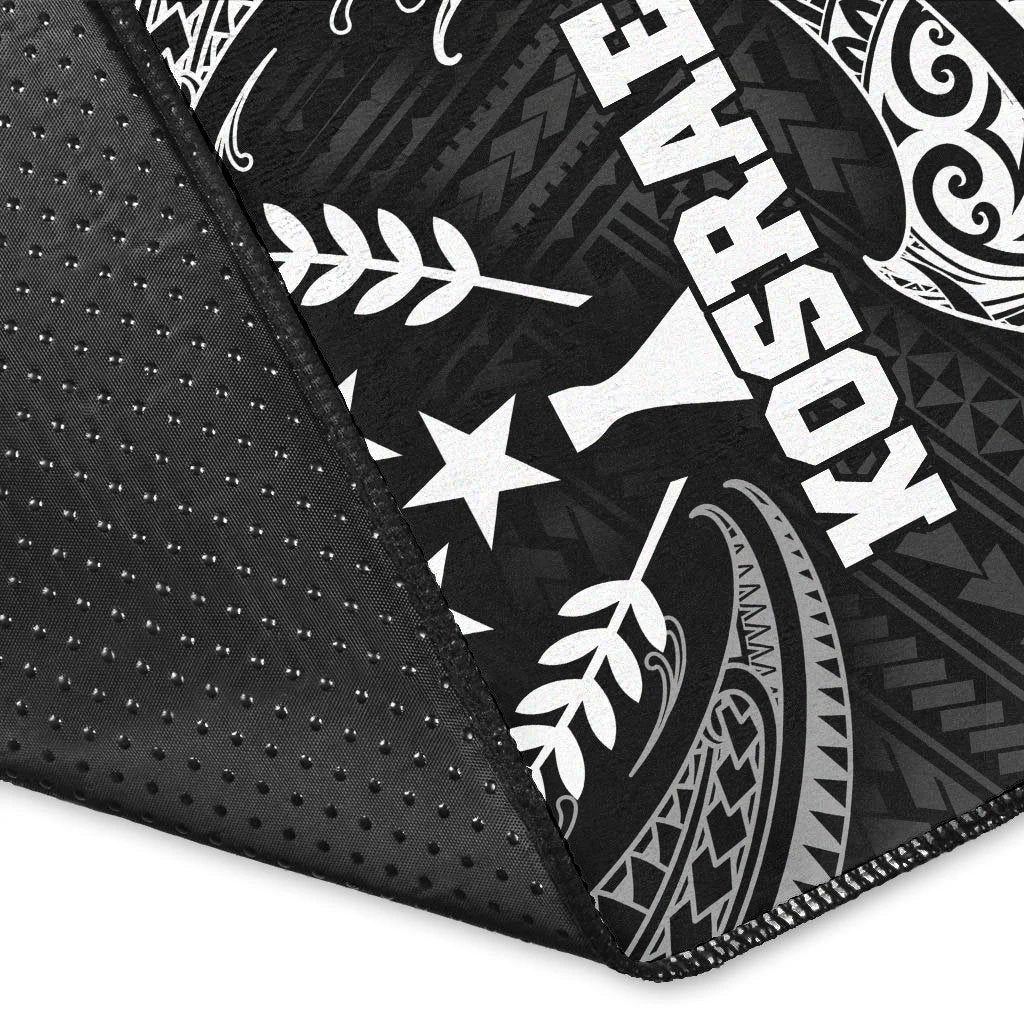 Kosrae Micronesia Area Rug - White Tribal Wave