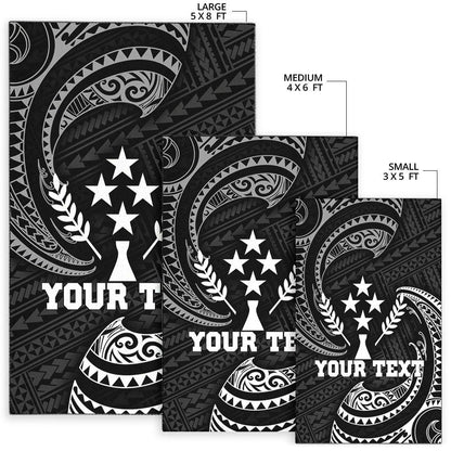 Kosrae Micronesia Custom Personalised Area Rug - White Tribal Wave