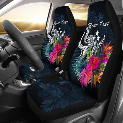 Kosrae Micronesia Custom Personalised Car Seat Covers - Tropical Flower