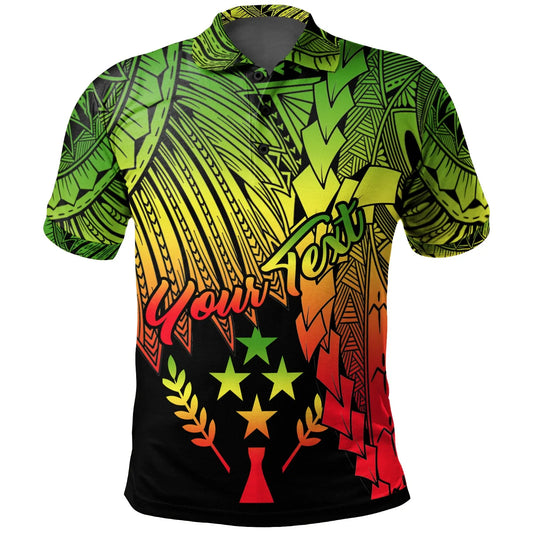 Kosrae Micronesia Custom Personalised Polo - Tribal Wave Tattoo Reggae