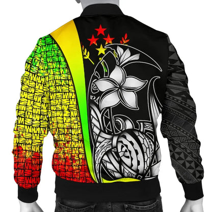 Kosrae Micronesia Bomber Jackets Reggae - Turtle With Hook