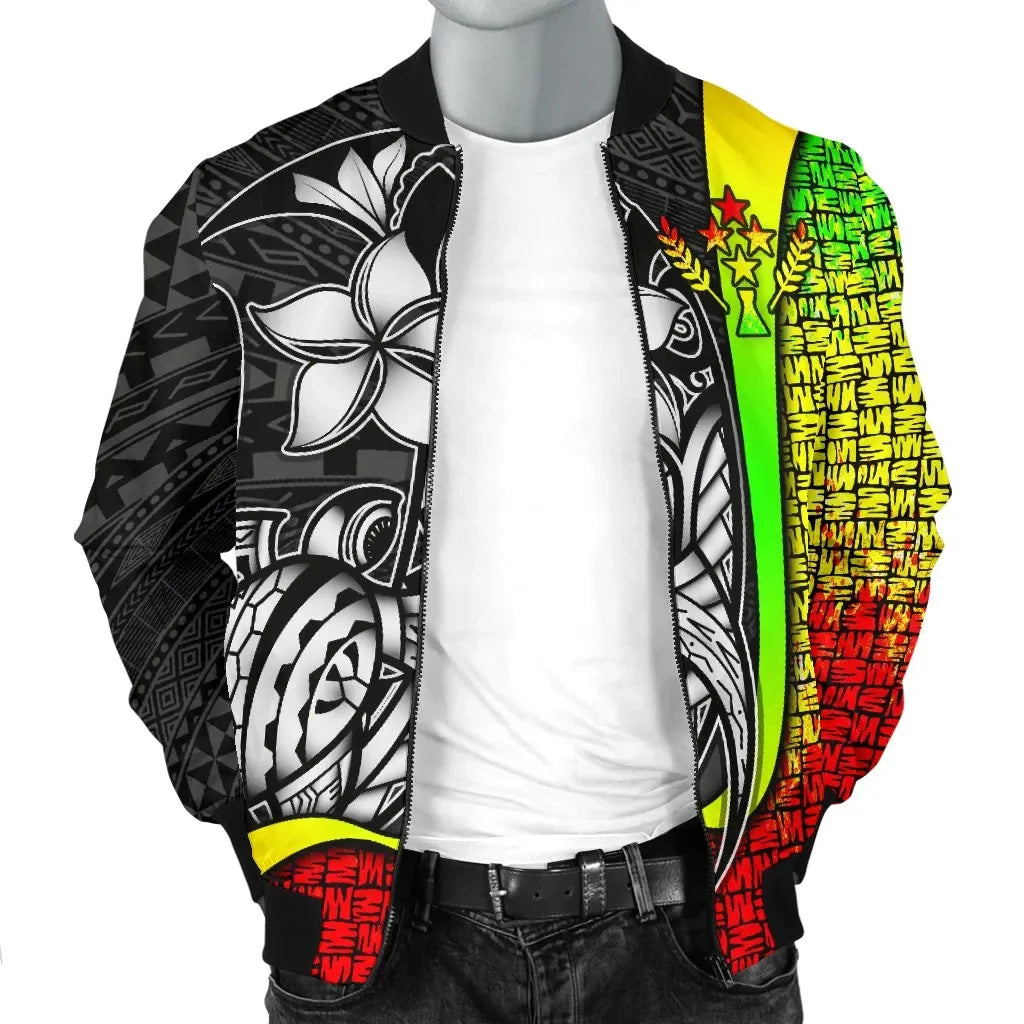 Kosrae Micronesia Bomber Jackets Reggae - Turtle With Hook
