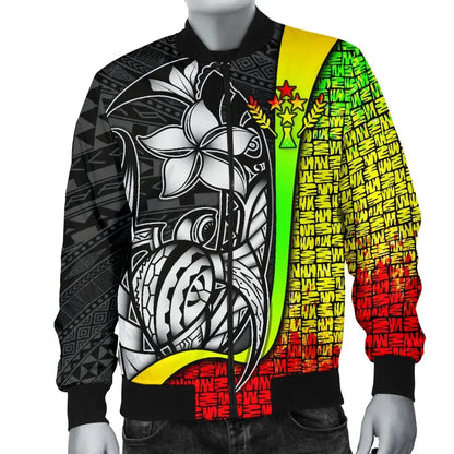 Kosrae Micronesia Bomber Jackets Reggae - Turtle With Hook
