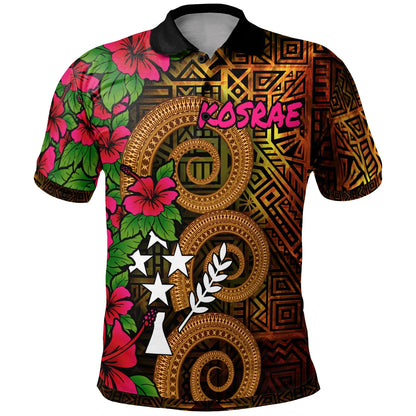 Kosrae Micronesia Polynesian Polo Shirt - Hibiscus Vintage