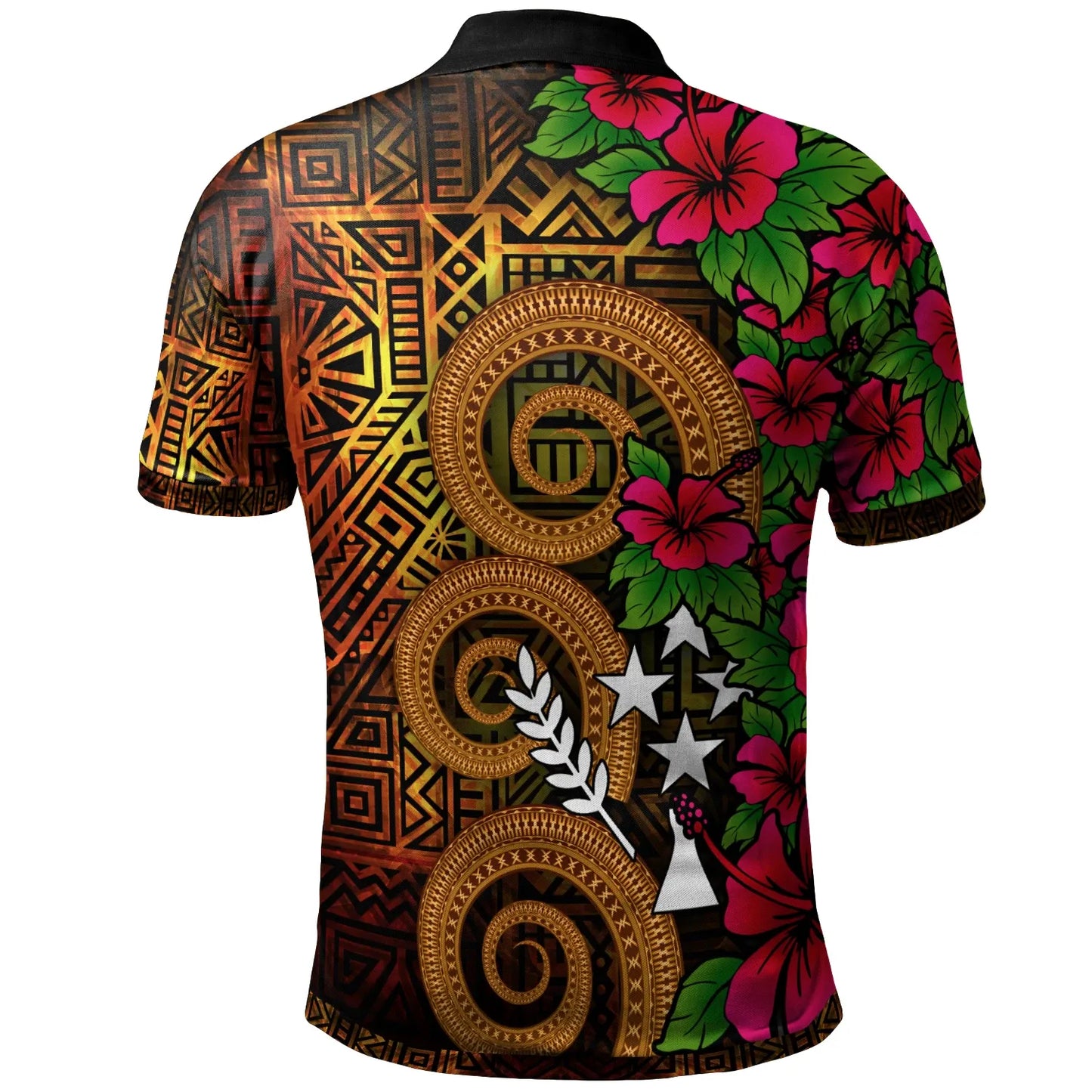 Kosrae Micronesia Polynesian Polo Shirt - Hibiscus Vintage