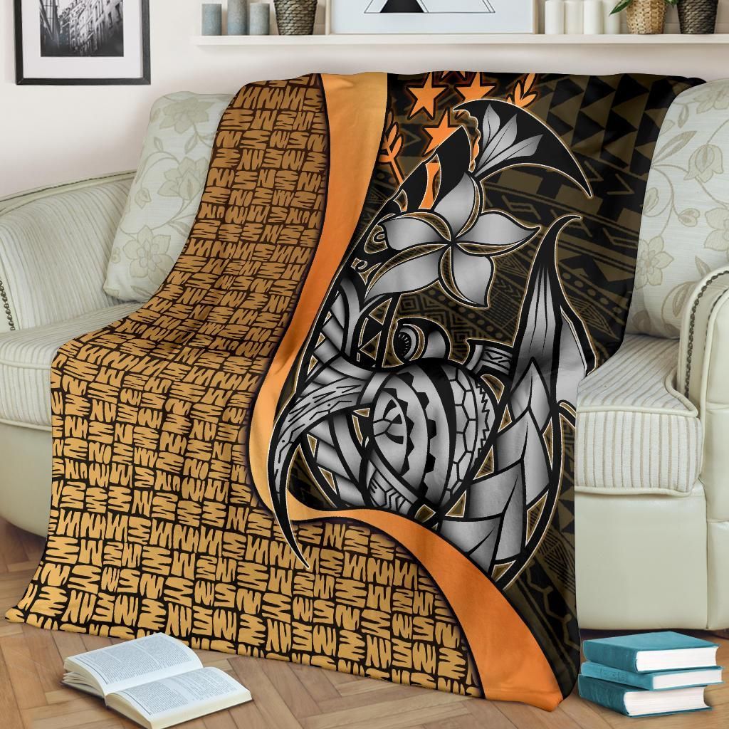 Kosrae Micronesia Premium Blanket Gold - Turtle With Hook