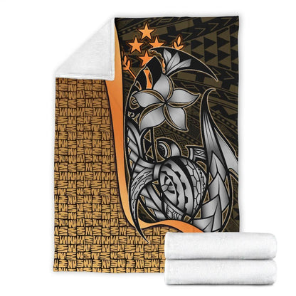 Kosrae Micronesia Premium Blanket Gold - Turtle With Hook