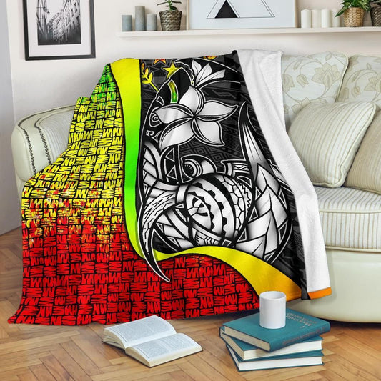 Kosrae Micronesia Premium Blanket Reggae - Turtle With Hook