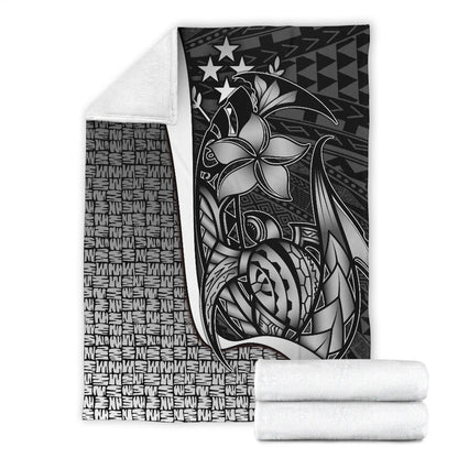 Kosrae Micronesia Premium Blanket White - Turtle With Hook