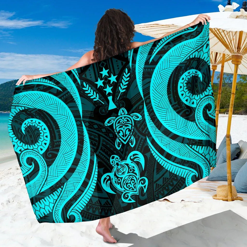Kosrae Micronesia Sarong - Tentacle Turtle Turquoise