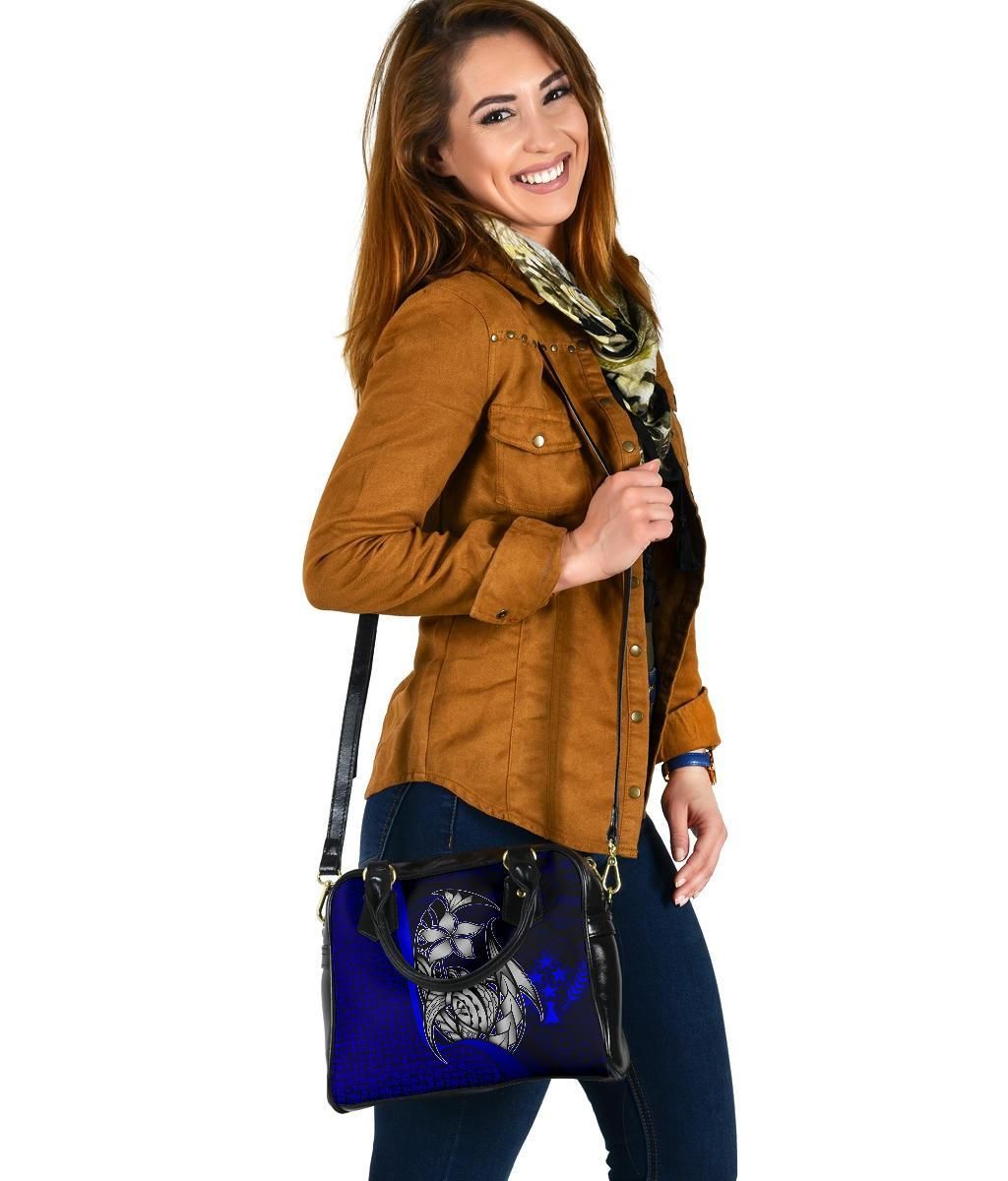 Kosrae Micronesia Shoulder Handbag Blue - Turtle With Hook
