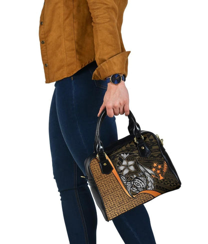 Kosrae Micronesia Shoulder Handbag Gold - Turtle With Hook