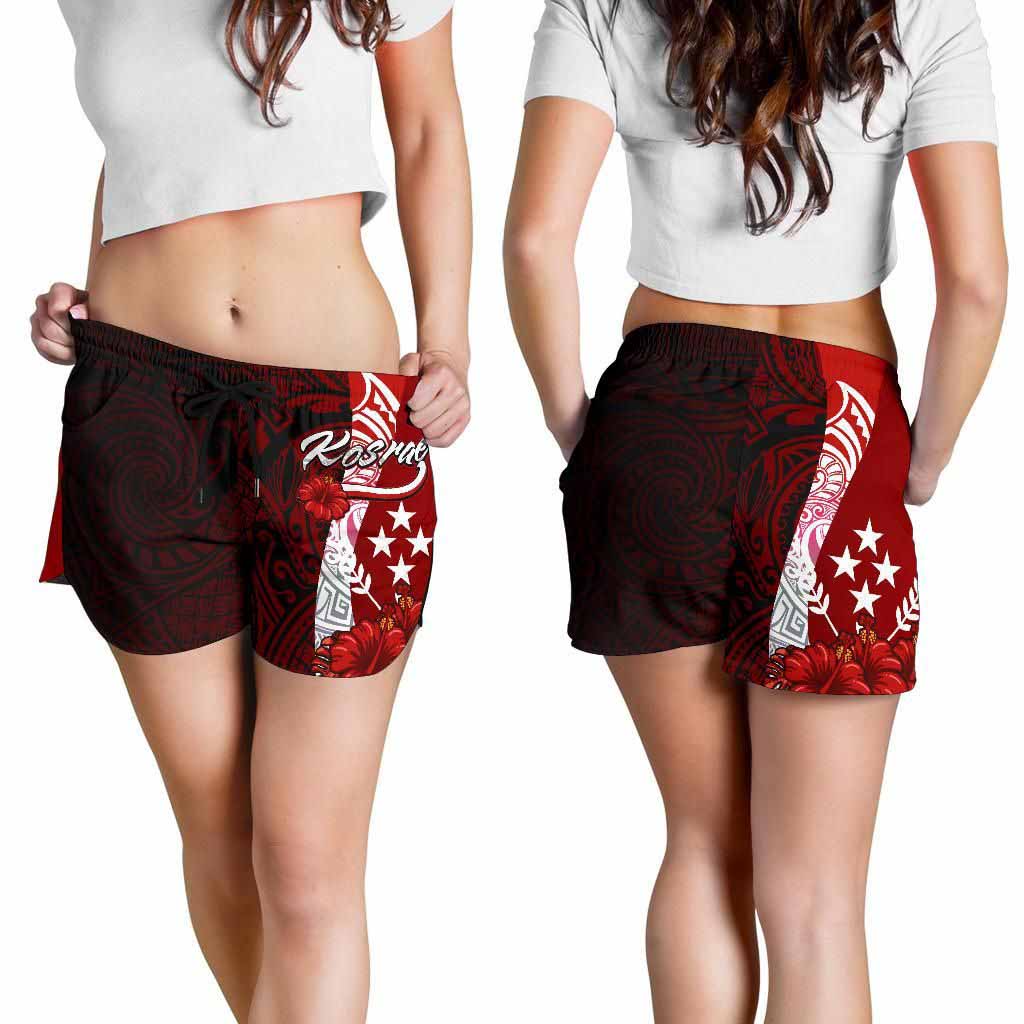 Kosrae Micronesia Women Shorts - Coat Of Arm With Hibiscus
