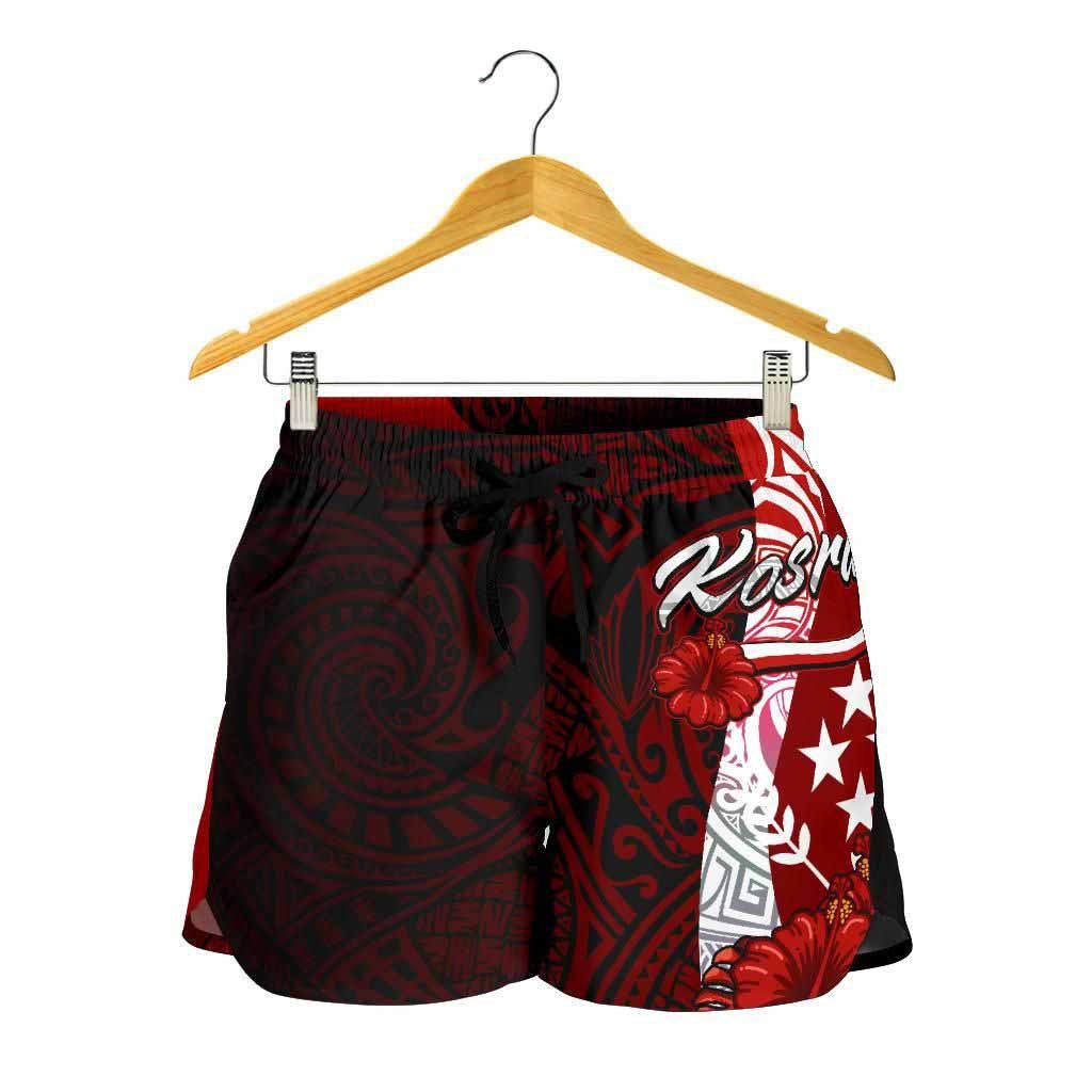 Kosrae Micronesia Women Shorts - Coat Of Arm With Hibiscus