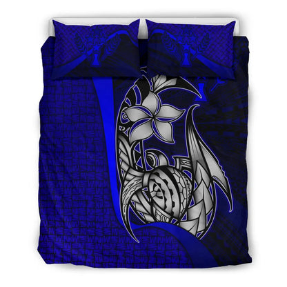 Kosrae Micronesian Bedding Set Blue - Turtle With Hook