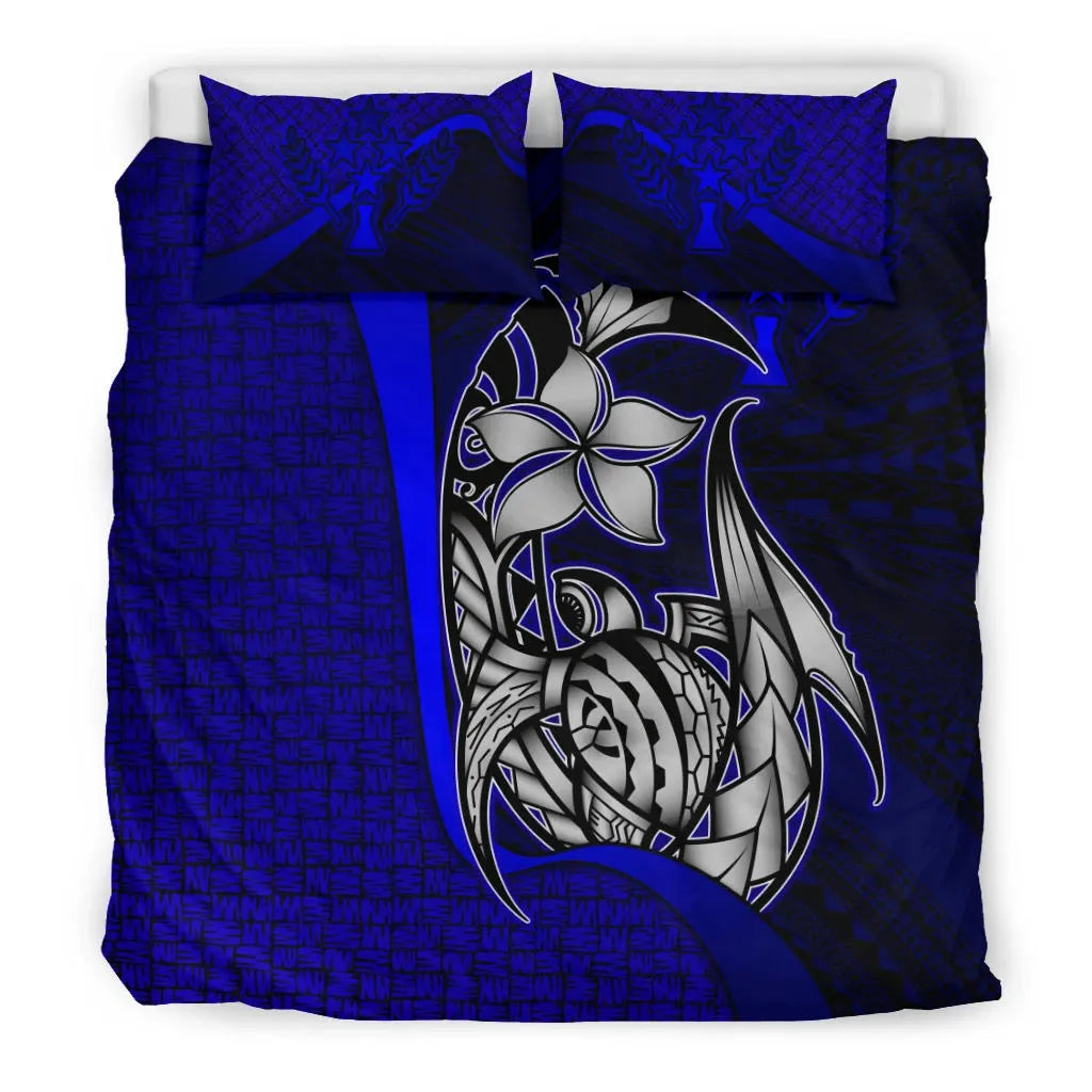 Kosrae Micronesian Bedding Set Blue - Turtle With Hook