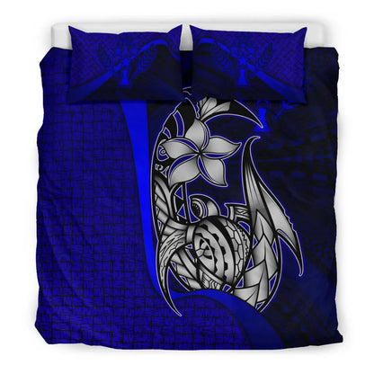 Kosrae Micronesian Bedding Set Blue - Turtle With Hook