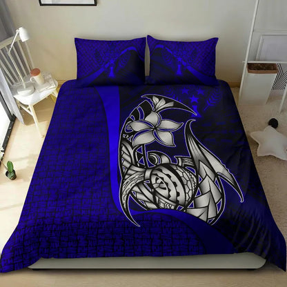 Kosrae Micronesian Bedding Set Blue - Turtle With Hook