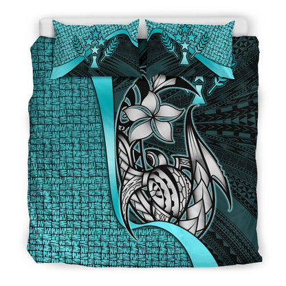 Kosrae Micronesian Bedding Set Turquoise - Turtle With Hook