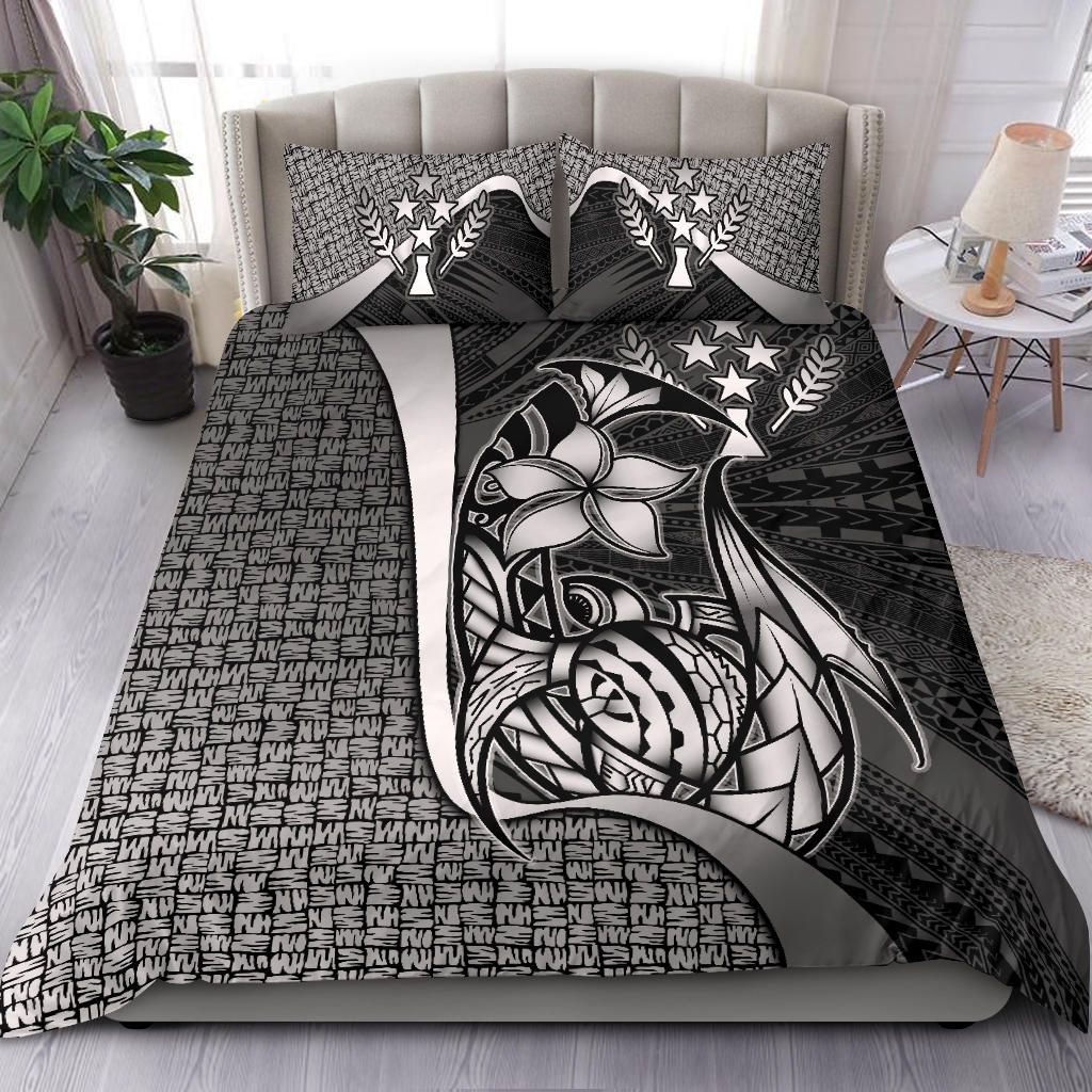 Kosrae Micronesian Bedding Set White - Turtle With Hook