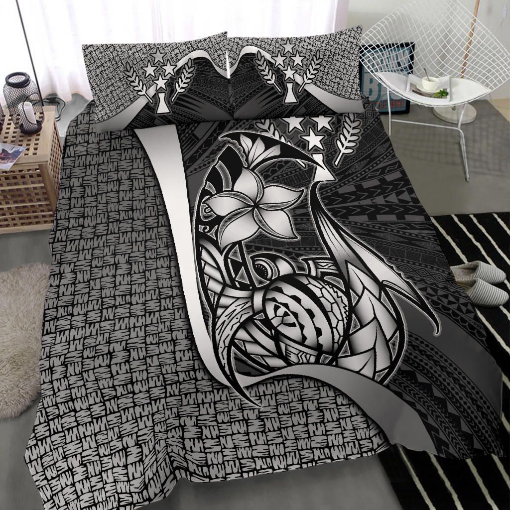 Kosrae Micronesian Bedding Set White - Turtle With Hook