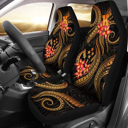 Kosrae Micronesian Car Seat Covers - Gold Plumeria