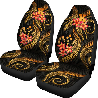 Kosrae Micronesian Car Seat Covers - Gold Plumeria
