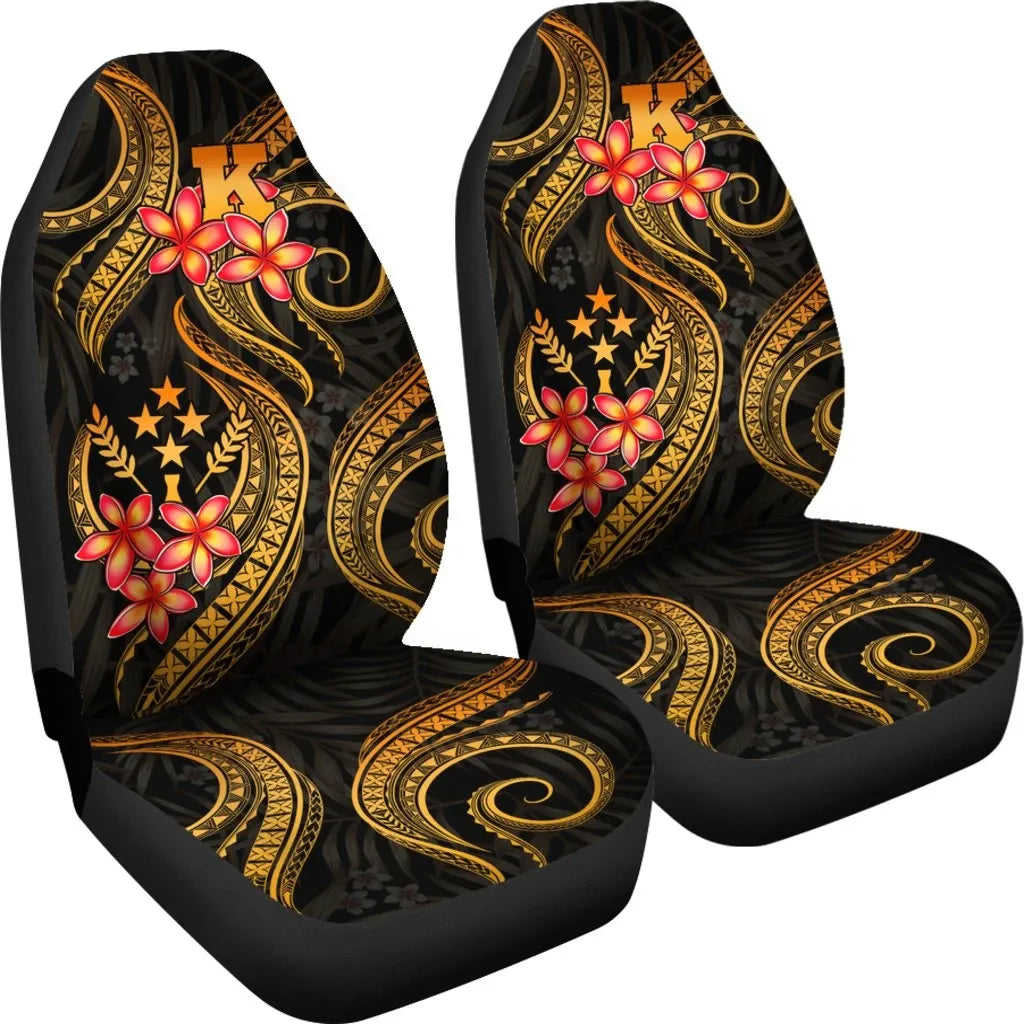 Kosrae Micronesian Car Seat Covers - Gold Plumeria