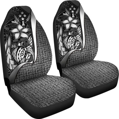 Kosrae Micronesian Car Seat Covers White - Turtle With Hook