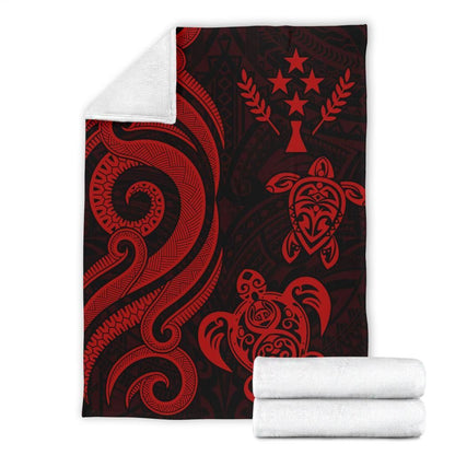 Kosrae Micronesian Premium Blanket - Red Tentacle Turtle