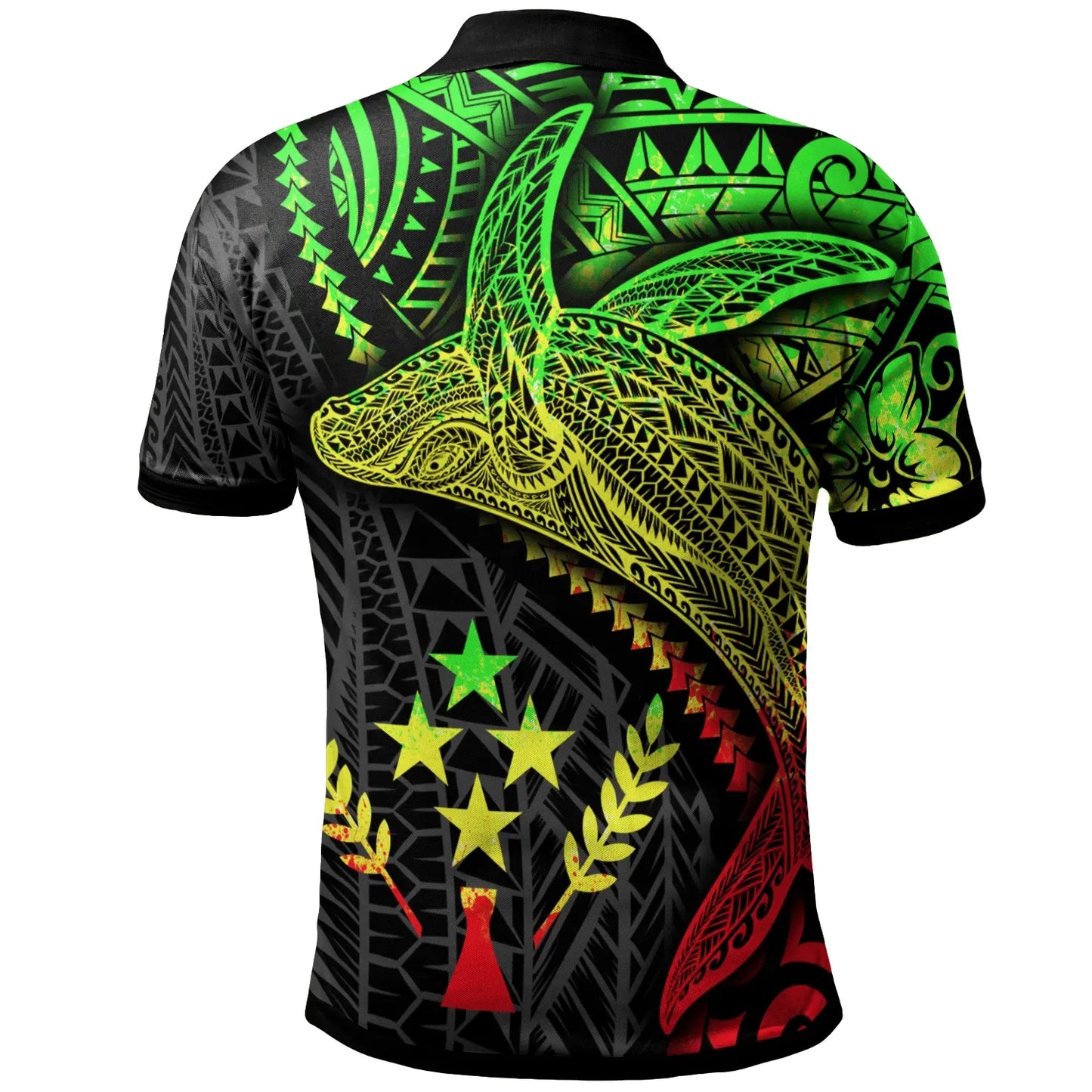 Kosrae Polo Shirt - Humpback Whale & Coat of Arms Reggae