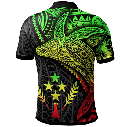 Kosrae Polo Shirt - Humpback Whale & Coat of Arms Reggae