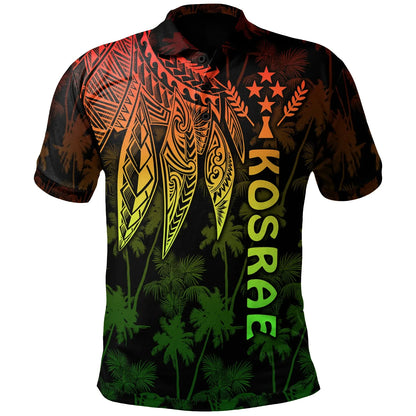 Kosrae Polo Shirt - Polynesian Wings (Reggae)