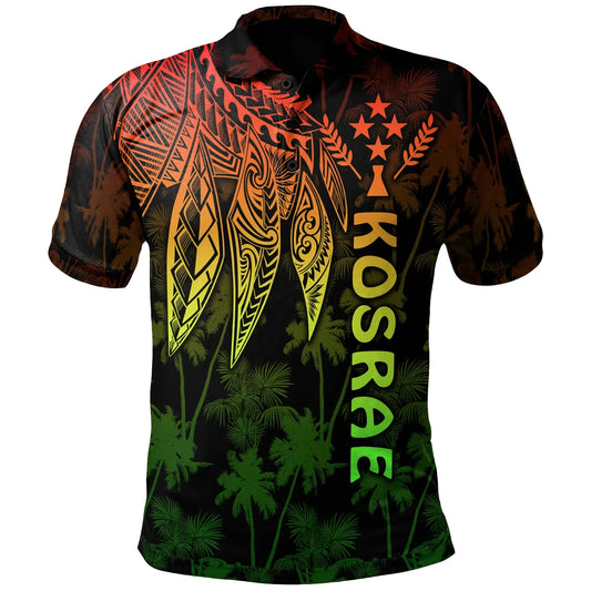 Kosrae Polo Shirt - Polynesian Wings (Reggae)