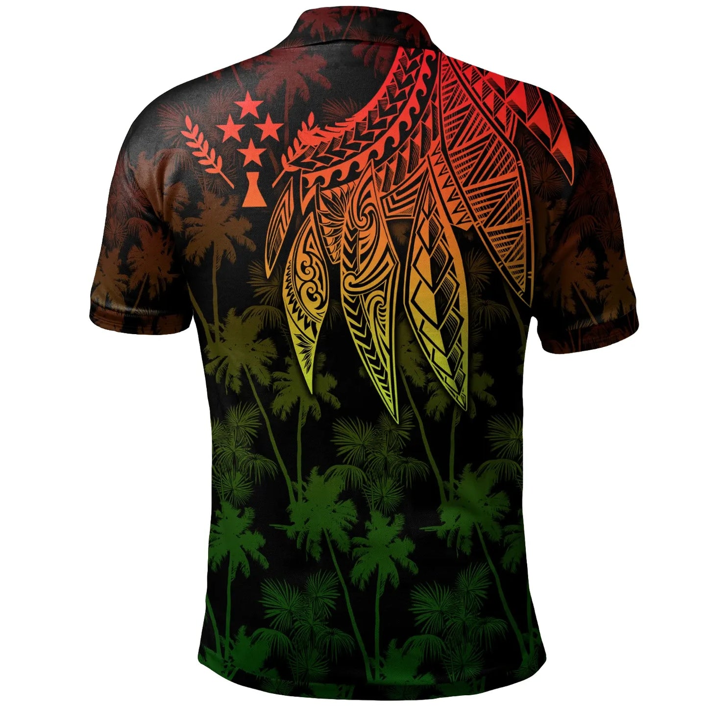 Kosrae Polo Shirt - Polynesian Wings (Reggae)