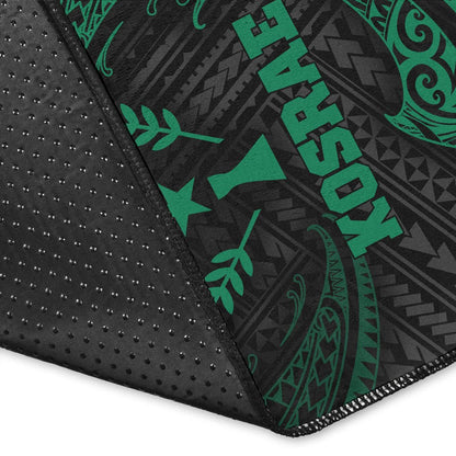 Kosrae Polynesian Area Rug - Green Tribal Wave