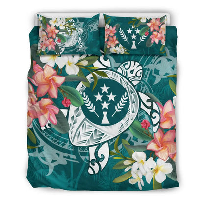 Kosrae Polynesian Bedding Set - Turtle With Plumeria