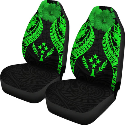 Kosrae Polynesian Car Seat Covers Pride Seal And Hibiscus Green