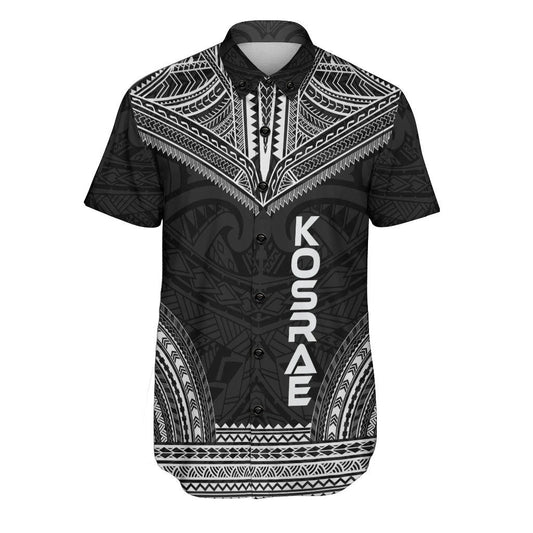 Kosrae Polynesian Chief Short Sleeve Shirt - Black Version