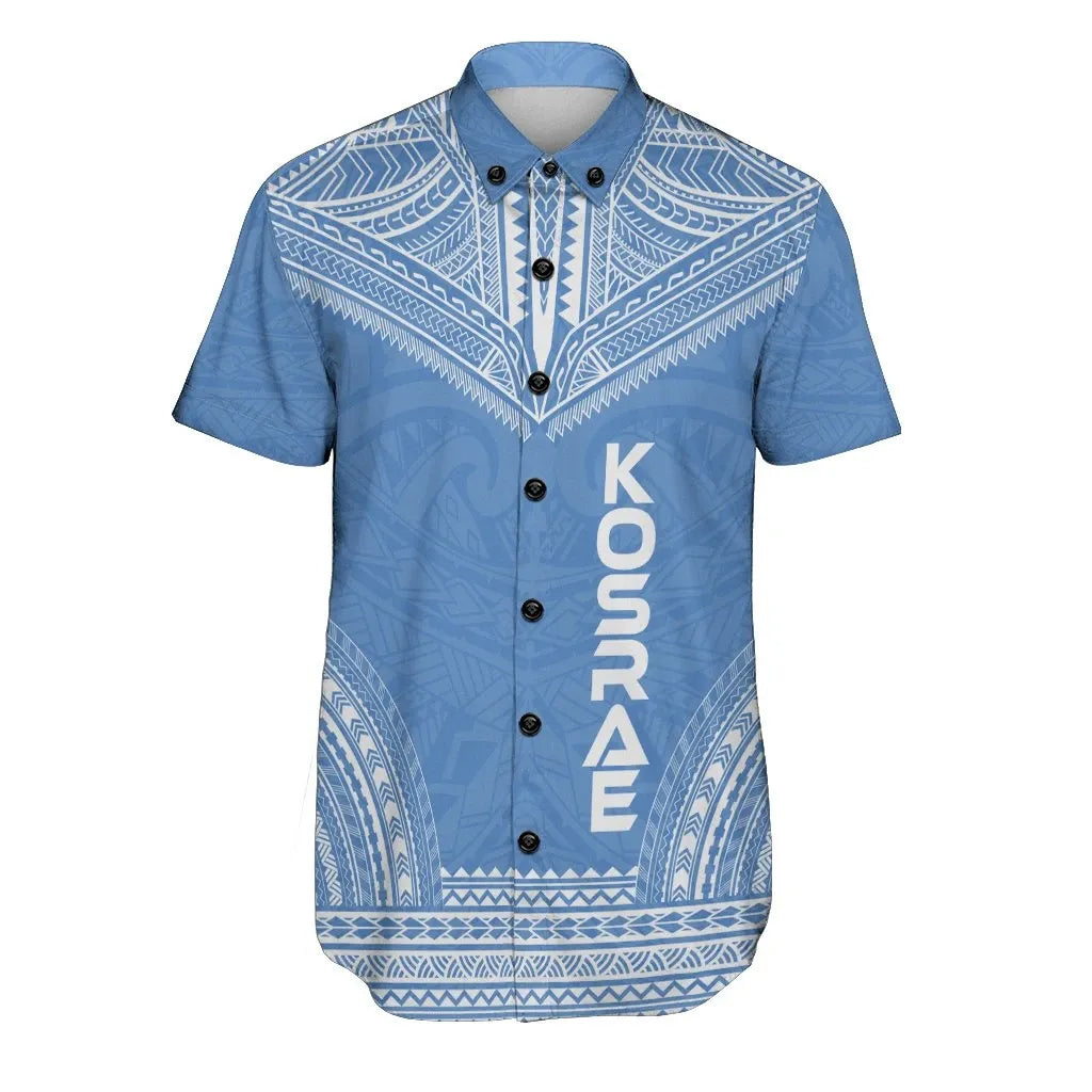 Kosrae Polynesian Chief Short Sleeve Shirt - Flag Version