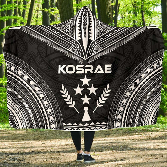 Kosrae Polynesian Chief Hooded Blanket - Black Version