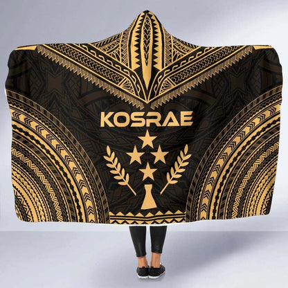 Kosrae Polynesian Chief Hooded Blanket - Gold Version