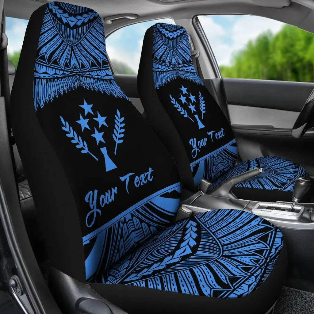 Kosrae Polynesian Custom Personalised Car Seat Covers - Pride Blue Version