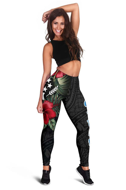 Kosrae Polynesian Legging - Hibiscus Coat of Arms